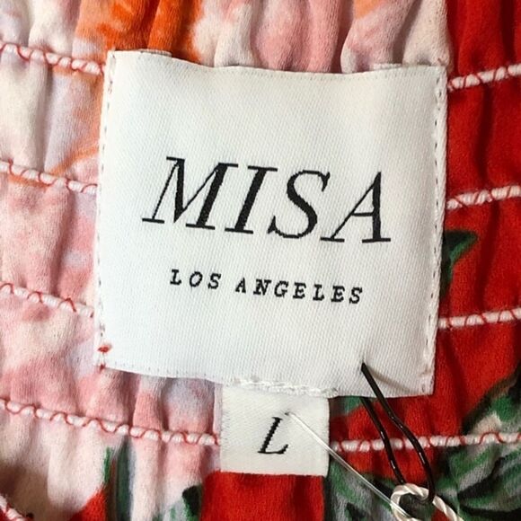 Misa Los Angeles Darla Poppy Floral Mini Dress Vacation Trip Tropical Poppy Red - Picture 12 of 13